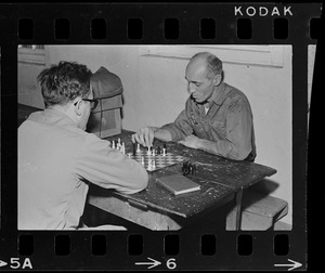 Patients playing chess at Bridgewater State Hospital