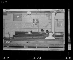 Patients in recreation room at Bridgewater State Hospital