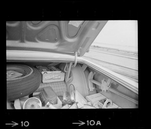 Trunk of car parked at South Boston Naval Annex