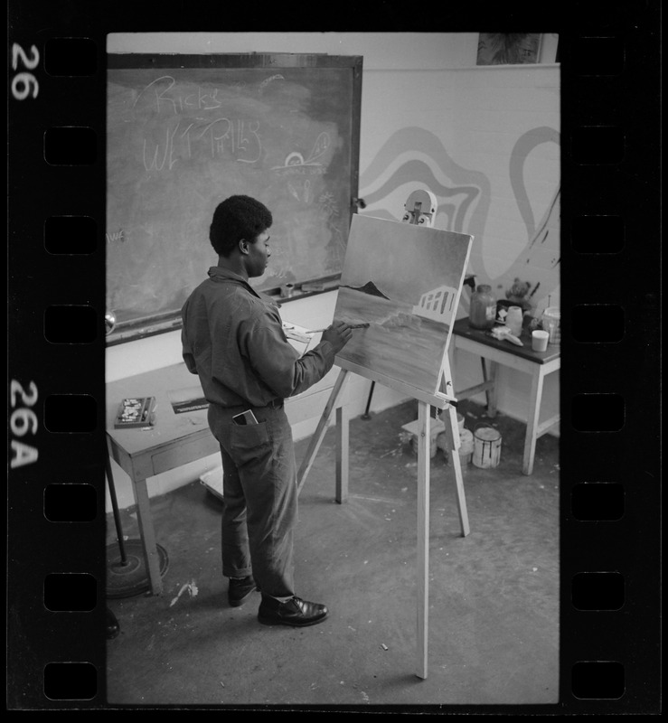 Man painting in Portsmouth Naval Prison