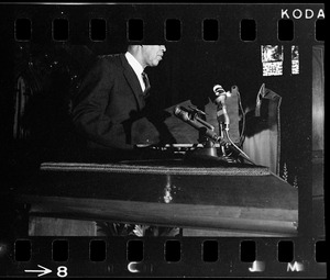 Roy Wilkins scores the Nixon Administration in talk at Old South Church in Boston