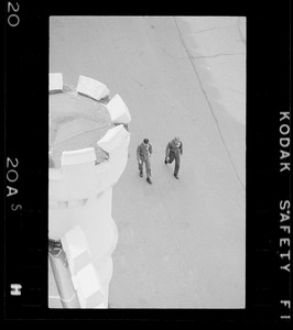 Men walking at Portsmouth Naval Prison