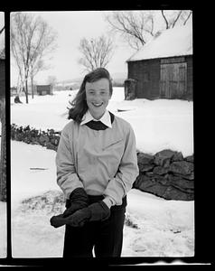 Girl in snow scene