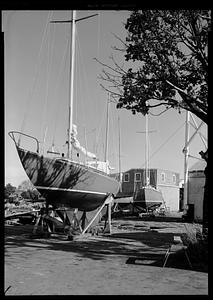 Marblehead, boat in dry dock