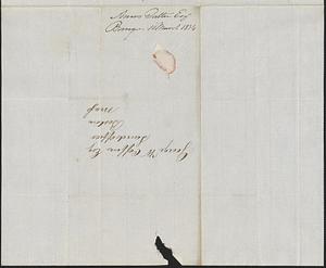Amos Patten to George Coffin, 10 March 1834