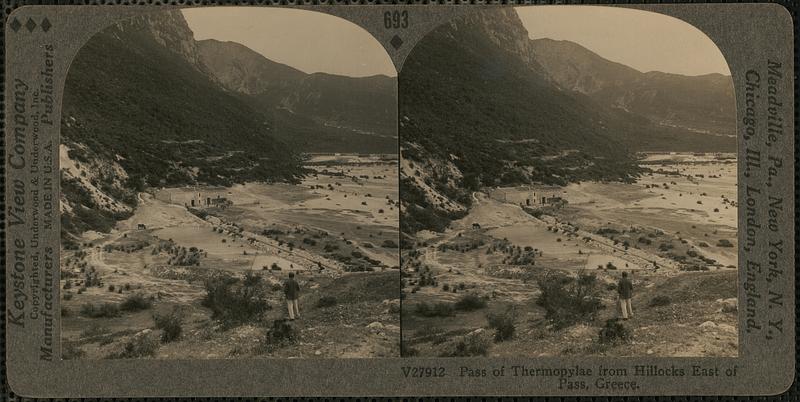 Pass of Thermopylae from hillocks east of pass, Greece