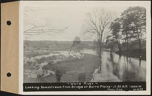 Ware River, looking downstream from bridge at Barre Plains, Barre, Mass., 11:30 AM, Oct. 20, 1932