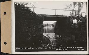 Beaver Brook at outlet of Beaver Lake, Ware, Mass., 8:00 PM, Jul. 7, 1936