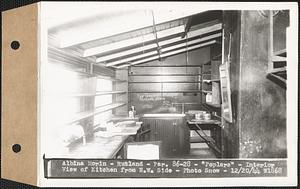 Albina Morin, "Poplars" interior view of kitchen from northwest side, Rutland, Mass., Dec. 20, 1944