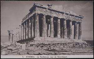 Athènes. Le Parthénon, vue de nord-ouest