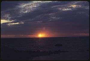 Sunset from rocky shore
