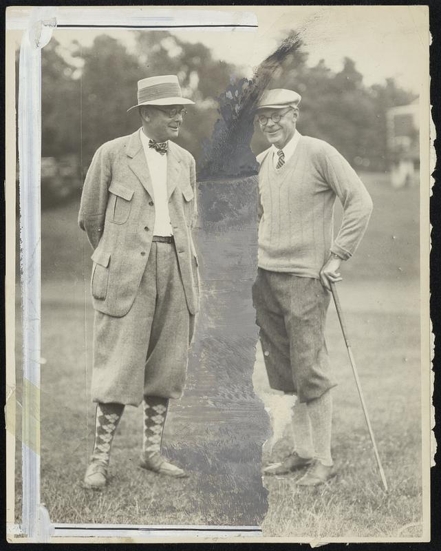 Alvah W. Rydstrom on left, chairman of M.G.A. Man on right is R. M. Gardiner