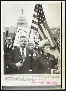 His Road to Victory--Bible in hand, the Rev. Carl McIntire and his wife lead the "March for Victory" on Pennsylvania Avenue in Washington Saturday. McIntire said his parade was a demonstration for a military victory in Vietnam.