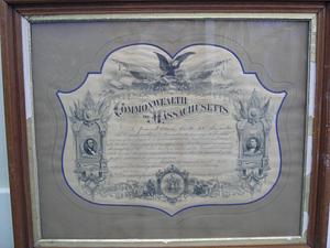 James Clark's certificate for service in the 35th Infantry of Massachusetts