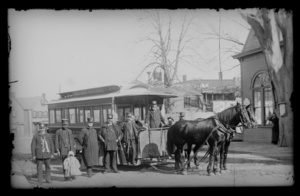 Brookline Omnibus with people and horses