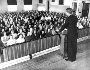John F. Kennedy Addressing the Student Body in 1946