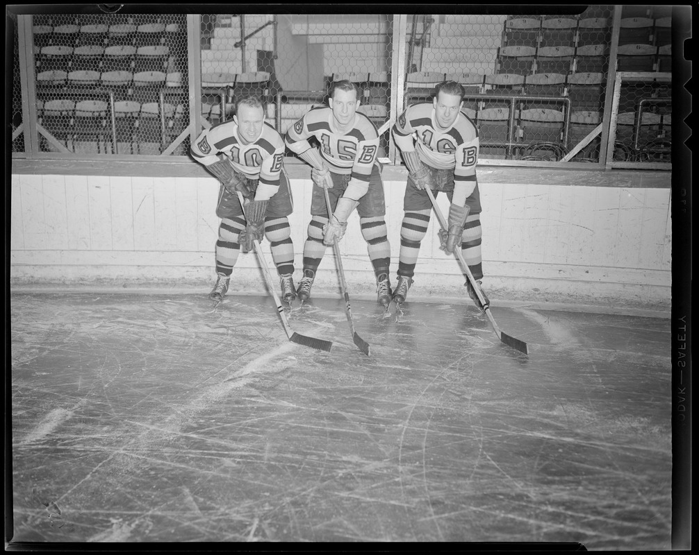 Bill Cowley, Milt Schmidt and Jack McGill of the Bruins