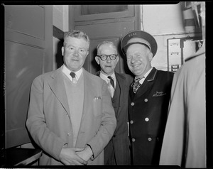 Tom McCarthy, Eddie Lee and the press attendant, Boston Garden