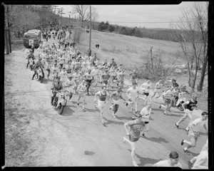 Near the start of the B.A.A. Marathon