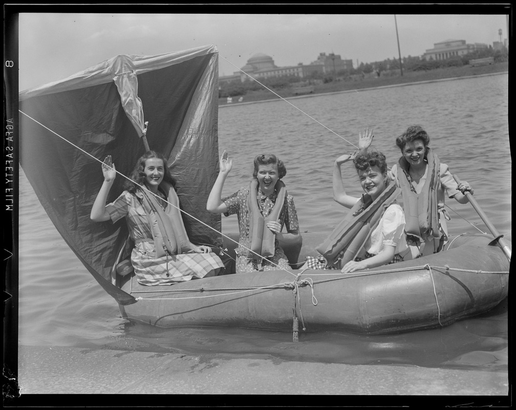 Makeshift sailboats on the Charles