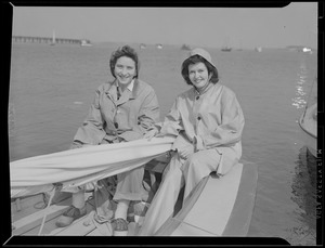 Two girls in sail boat