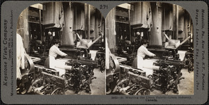 Spinning the linen fabric - linen mill.