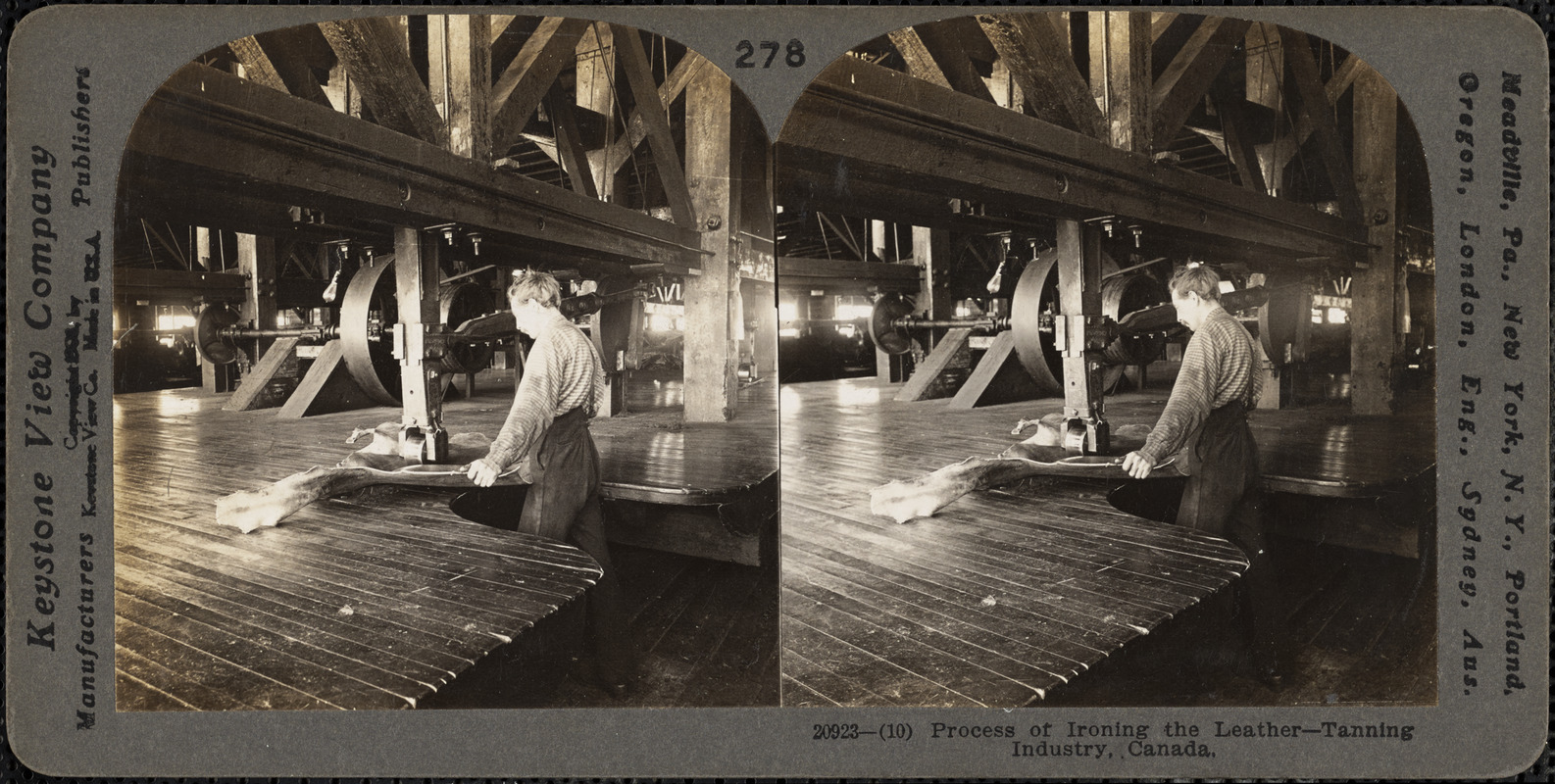 Process of ironing the leather.