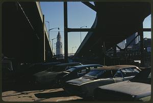 Under the 'El' parking lot toward Boston Custom House