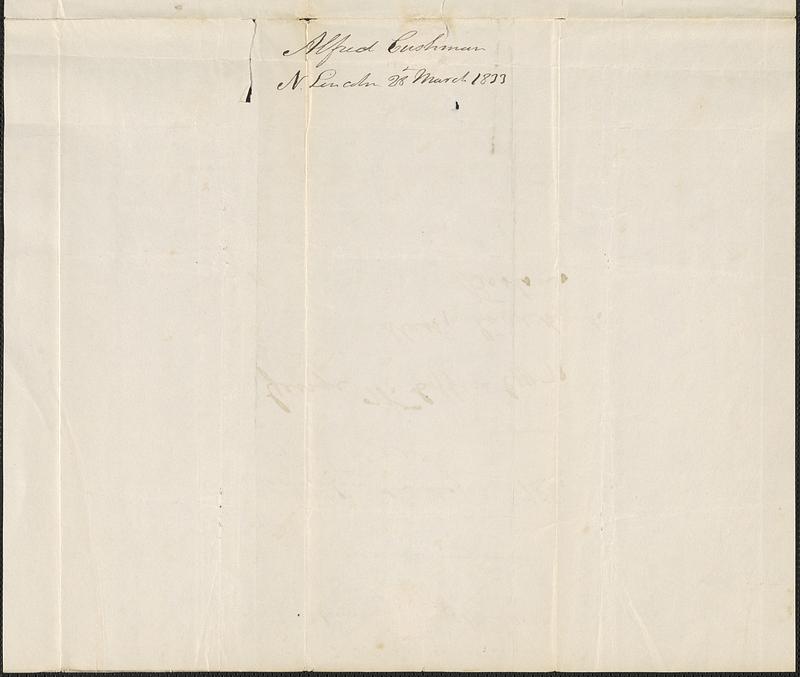 Alfred Cushman to George Coffin, 28 March 1833