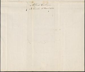 Alfred Cushman to George Coffin, 28 March 1833