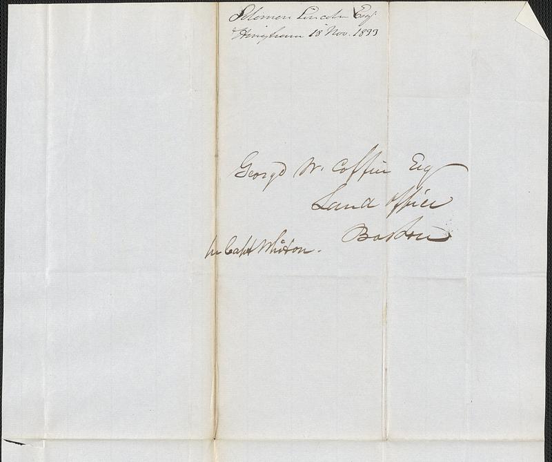 Solomon Lincoln to George Coffin, 18 November 1833