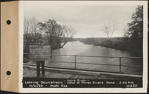 Ware River, looking downstream, head of Three Rivers pond, Palmer, Mass., 2:45 PM, Oct. 21, 1932