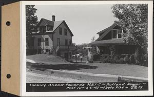 Contract No. 70, WPA Sewer Construction, Rutland, looking ahead towards manhole 1-C, Rutland Sewer, Rutland, Mass., Jun. 6, 1940