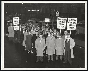 Marching Along Together Towards the Red Cross Blood Center are these members of the Boston Central Labor Union who last night (Tuesday, March 1st) donated lifesaving blood to their fellow-men through the Red Cross. Blood program is one of the mercy services made possible by contributions to annual March Red Cross appeal.