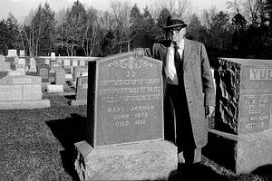 Nathan Jarmak at his mother's grave