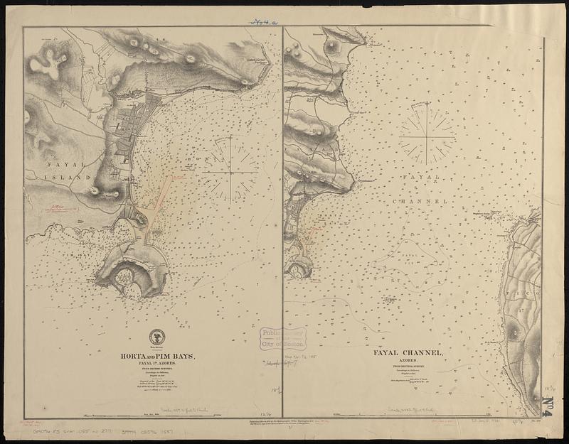 Horta and Pim Bays, Fayal Id. Azores ; Fayal Channel, Azores