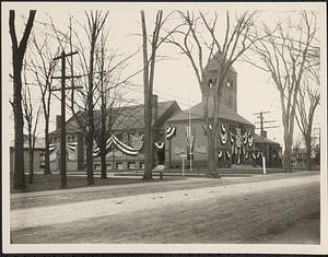 Dalton Town Hall, decorated for Senator Crane's Homecoming