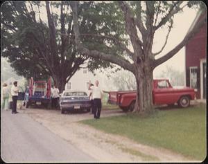 Leaving for fireman's muster at Richmond, Warren tub on a truck