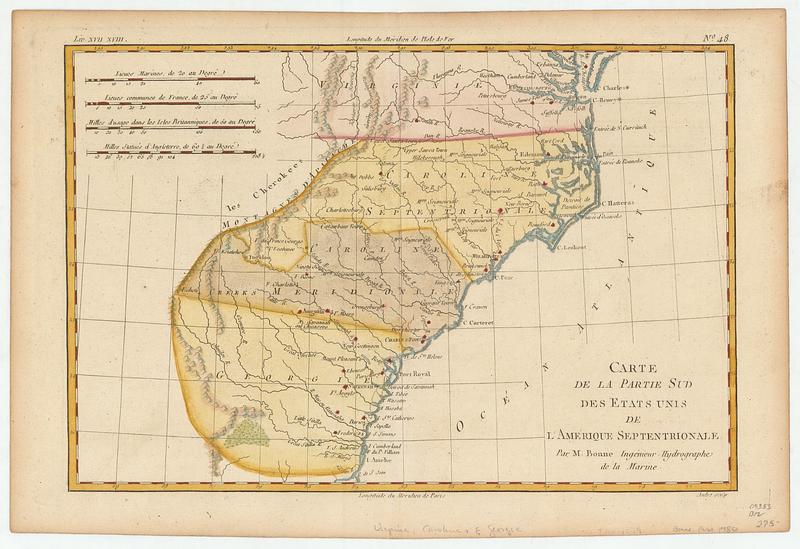 Carte de la partie sud des Etats Unis de l'Amerique Septentrionale