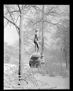 Gen. Thaddeus Kościuszko statue: snow-covered - Public Garden