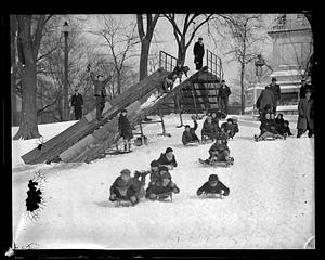 Coasting on the Boston Common, ramp next to Soldiers and Sailors monument