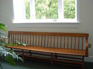 Pine and bentwood long bench