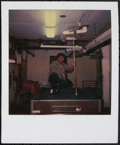 Posing on a pool table