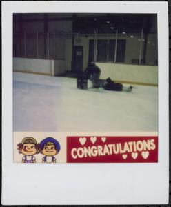 Playing on the ice rink