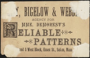 Haute nouveaute, Mme. Demorest's reliable patterns. In sizes ...