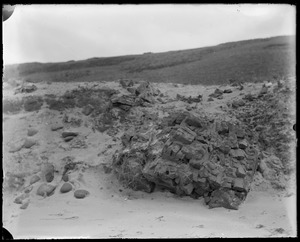 Remains of fire? Pile of bricks?