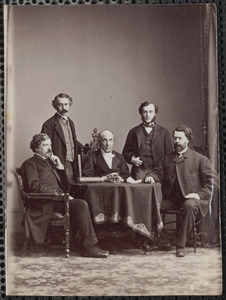 Sanitary Commissioners, 1. Doctor William K. Van Buran, 3. Reverend Doctor H. W. Bellows, 2. George J. Strong, 4. Doctor C. R. Agnew, 5. Doctor Wolcott Gibbs