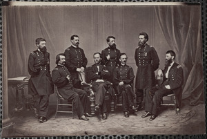 Sherman and his generals, 1.Howard, 2. Logan, 3. Hagen, 4. Sherman, 5. Davis, 6. Mower, 7. Blair