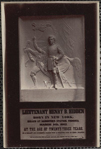 Hidden, Henry B., First Lieutenant, First New York Cavalry, memorial table