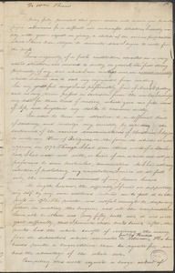 Hannah Adams autograph letter signed to William Shaw